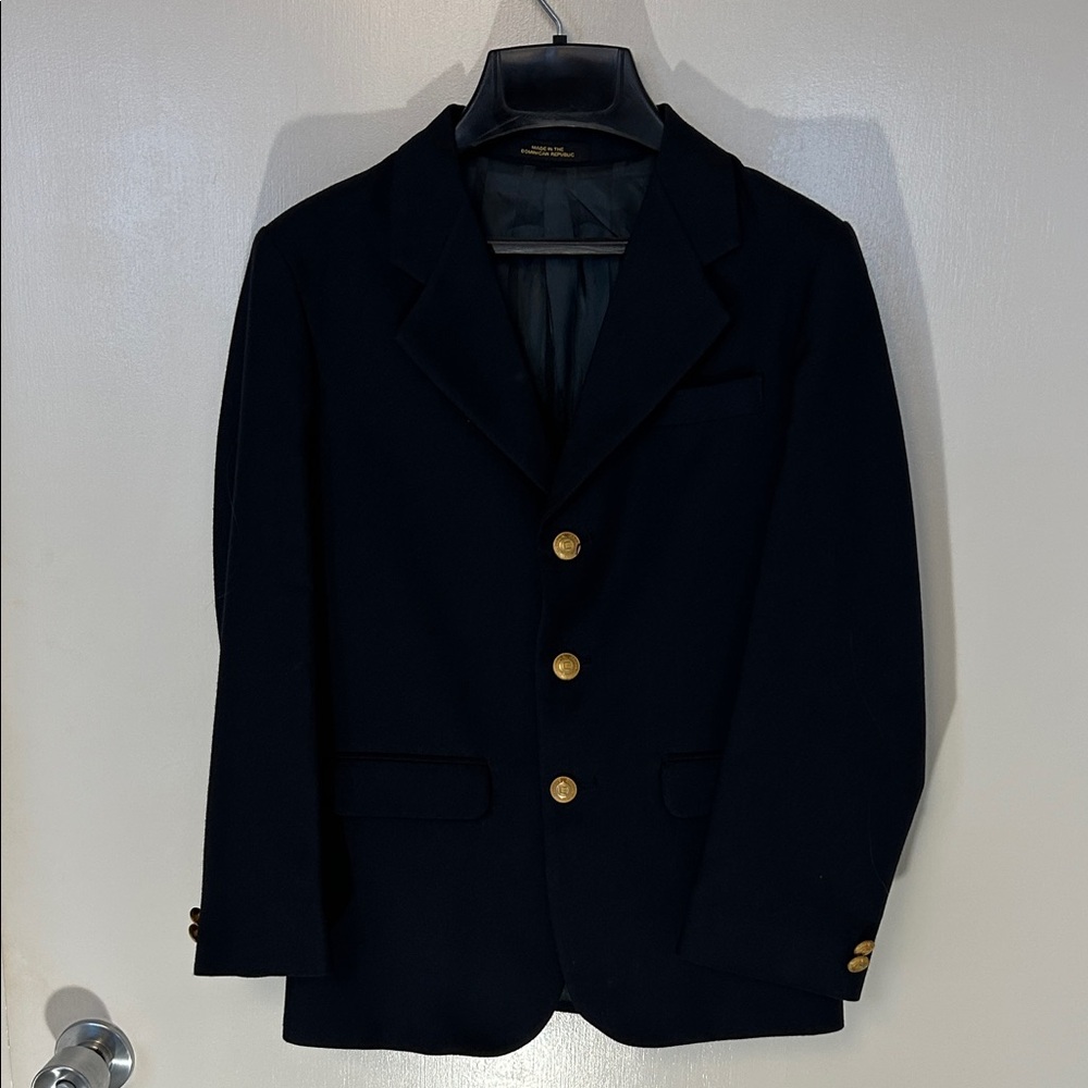 Claiborne Boys Navy Blazer with 3 Gold Buttons, size 12